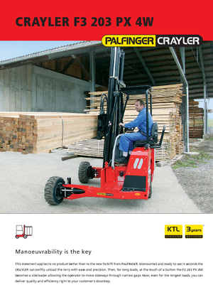 Závěsné dieselové vysokozdvižné vozíky Palfinger F3 203 PX 4W