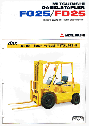 Čelní vysokozdvižné dieselové vozíky Mitsubishi FD 25 K