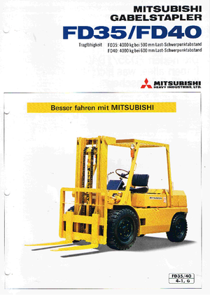Čelní vysokozdvižné dieselové vozíky Mitsubishi FD 35 AT