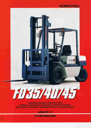 Čelní vysokozdvižné dieselové vozíky Komatsu FD 35 T-5 E