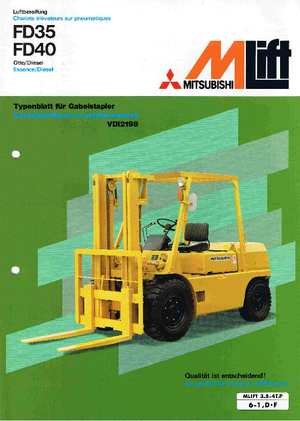 Čelní vysokozdvižné dieselové vozíky Mitsubishi FD 40 T