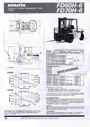 Čelní vysokozdvižné dieselové vozíky Komatsu FD 70-6