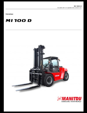 Čelní vysokozdvižné dieselové vozíky Manitou MI 100 D