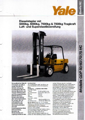 Čelní vysokozdvižné dieselové vozíky Yale GDP 70 HC