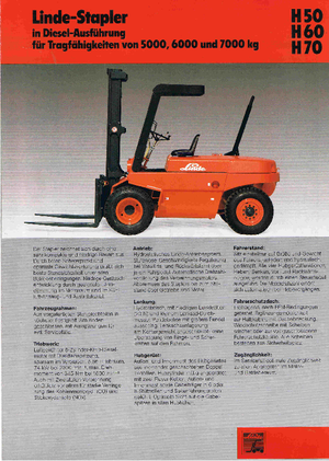 Čelní vysokozdvižné dieselové vozíky Linde H 60 D