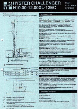 Čelní vysokozdvižné dieselové vozíky Hyster H 12.00 XL - 12 EC