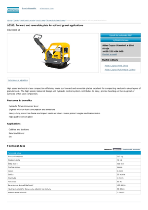Reverzní vibrační desky Atlas Copco LG 200