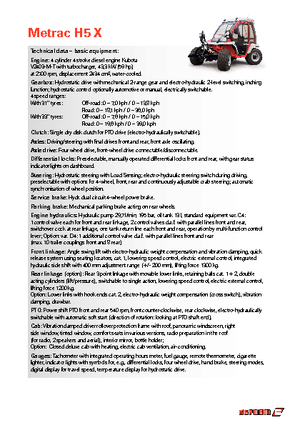 Komunální multifunkční naftová vozidla Reform Werke Metrac H 5 X