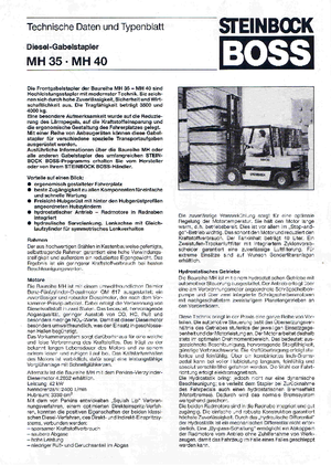 Čelní vysokozdvižné dieselové vozíky Steinbock MH 40