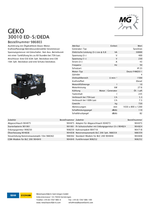 Naftové elektrocentrály Geko ® 30010 ED-S/DEDA