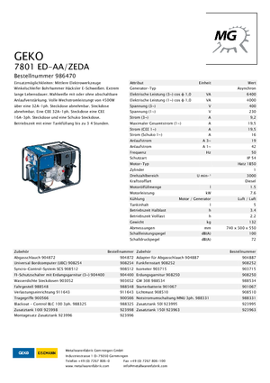 Naftové elektrocentrály Geko ® 7801 ED-AA/ZEDA
