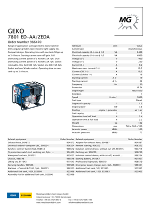 Naftové elektrocentrály Geko ® 7801 ED-AA/ZEDA