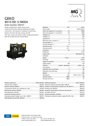 Naftové elektrocentrály Geko ® 8010 ED-S/MEDA