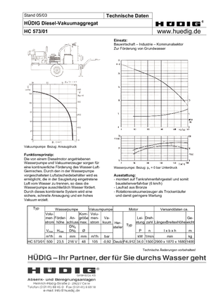 Odvodňovací čerpadla Hüdig HC 573/01