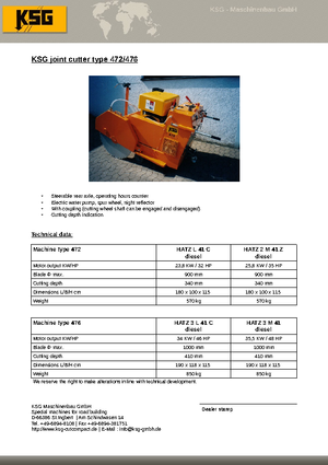 Řezačky spár KSG-Maschinenbau KSG 476