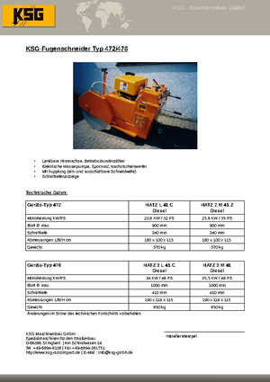 Řezačky spár KSG-Maschinenbau KSG 476