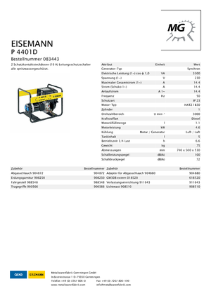 Naftové elektrocentrály Eisemann P 4401 D