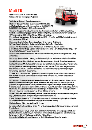 Komunální multifunkční naftová vozidla Reform Werke Muli T 5