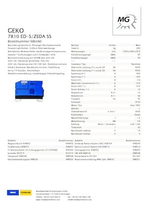 Naftové elektrocentrály Geko ® 7810 ED-S/ZEDA