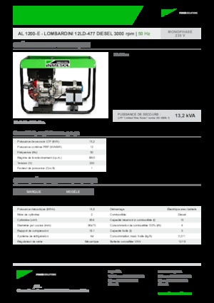 Naftové elektrocentrály INMESOL AL 1200-E