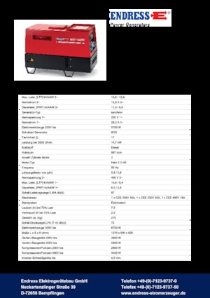 Naftové elektrocentrály Endress ESE 1204 DHS-GT ES ISO DI