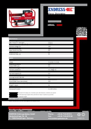 Naftové elektrocentrály Endress ESE 404 YS DI