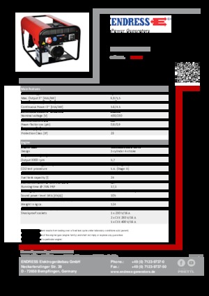 Naftové elektrocentrály Endress ESE 604 DYS ES DI