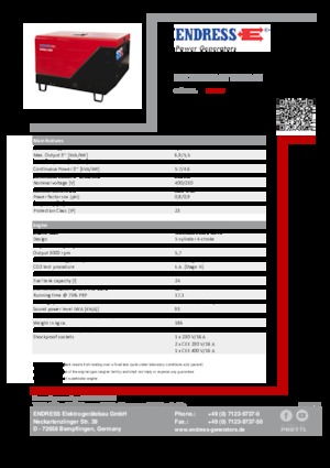 Naftové elektrocentrály Endress ESE 706 DYS-GT ES ISO DI