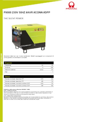 Naftové elektrocentrály PRAMAC Lifter P 9000