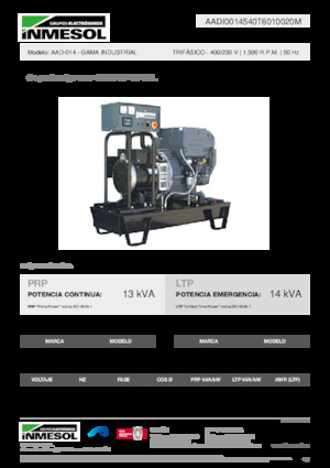 Naftové elektrocentrály INMESOL AAD-014