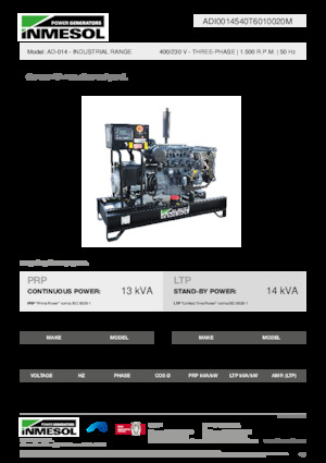 Naftové elektrocentrály INMESOL AD-014