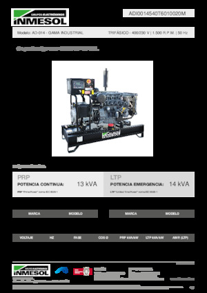 Naftové elektrocentrály INMESOL AD-014