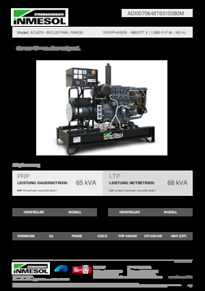 Naftové elektrocentrály INMESOL AD-070
