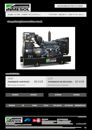 Naftové elektrocentrály INMESOL AD-095