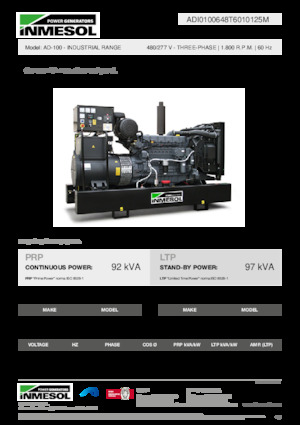 Naftové elektrocentrály INMESOL AD-100