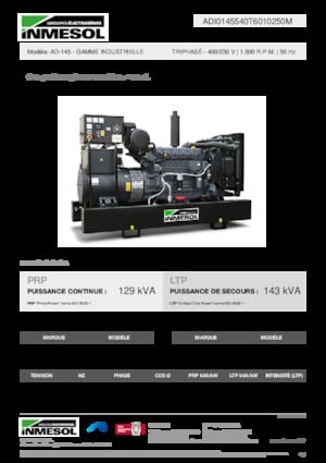 Naftové elektrocentrály INMESOL AD-145