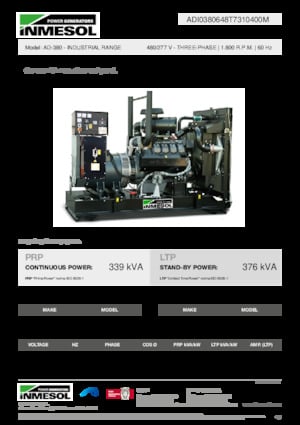 Naftové elektrocentrály INMESOL AD-380