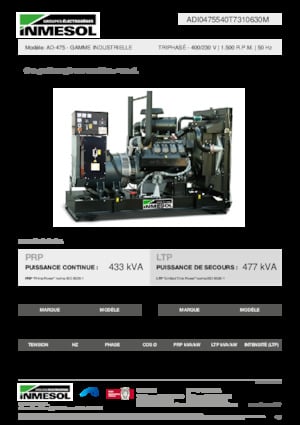 Naftové elektrocentrály INMESOL AD-475