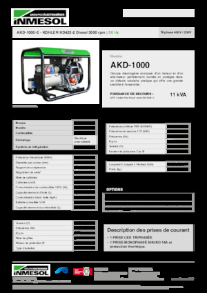 Naftové elektrocentrály INMESOL AKD-1000-E