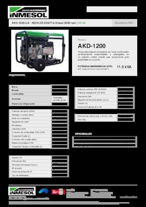 Naftové elektrocentrály INMESOL AKD-1200-CA