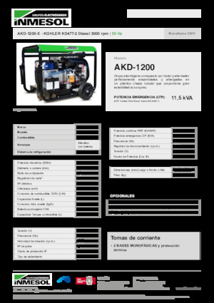 Naftové elektrocentrály INMESOL AKD-1200-E