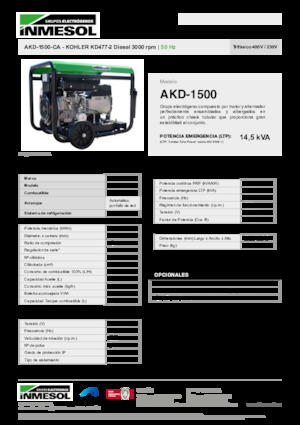 Naftové elektrocentrály INMESOL AKD-1500-CA