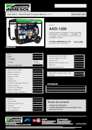 Naftové elektrocentrály INMESOL AKD-1500-E