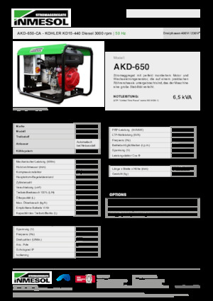 Naftové elektrocentrály INMESOL AKD-650-CA