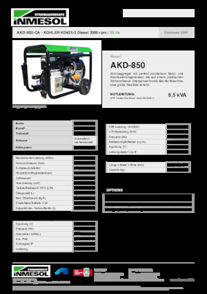 Naftové elektrocentrály INMESOL AKD-850-CA