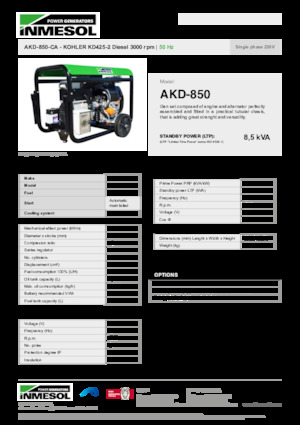 Naftové elektrocentrály INMESOL AKD-850-CA