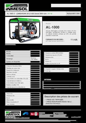 Naftové elektrocentrály INMESOL AL 1000-E