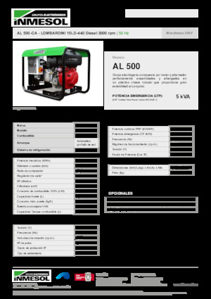 Naftové elektrocentrály INMESOL AL 500-CA