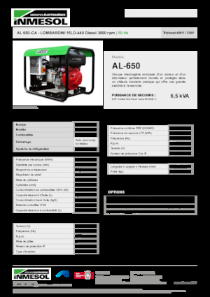 Naftové elektrocentrály INMESOL AL 650-CA