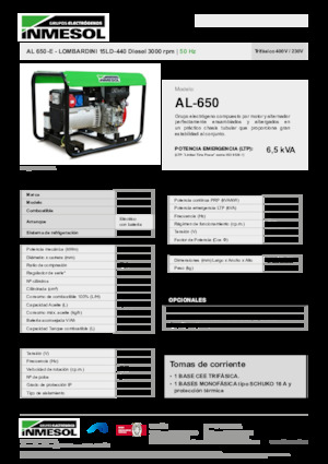 Naftové elektrocentrály INMESOL AL 650-E